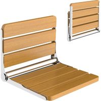 Siege de Douche Mural Rabattable Bois, Tabouret de Douche Pliable Mural, Chaise De Douche Antidérapante pour Handicapé Personnes âgées, 200kg