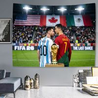 Fußball Wandteppich, WM Fan, Leinwand Hintergrund für Spielatmosphäre, Fan Zone, Wohnzimmer Schlafzimmer Bar, 11-150x100cm