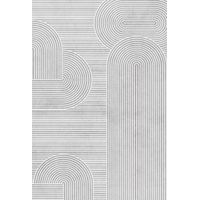 Modern Abstract Low-Pile Rug � Non-Slip & Machine Washable Floor Carpet for Living Room, Bedroom & Hallway � Neutral Short Shag Design SWIRL RUG 120160CM GREY