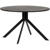 Table à manger ronde design 120cm bois noir SIDE
