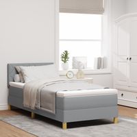 Box Spring Bed with Mattress Light grey 90 x 200 cm Fabric vidaXL