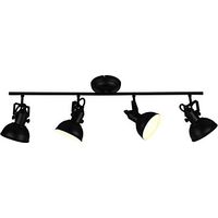 GINA BARRA 4 SPOTS METALLO COLORE NERO OPACO L. 79,5CM. excl. 4x E14 · max. 40W