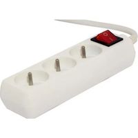 Block mit Switch - Chacon - 3 x 16 a - 1,5 m - Weiß (FR)