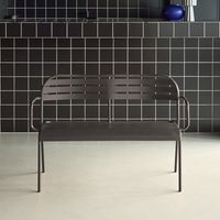 Banc extérieur 2 places acier anthracite - 118 x 52 x 80cm - Amélia