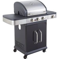 Barbecue a gas FIDGI 3 con termometro - 3 bruciatori + fornello da 11,5kW