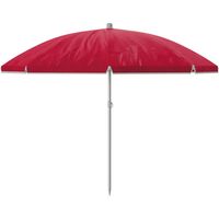Marbueno Sombrilla Polyester Acero Con Funda Color Rojo 220 cm Jardin Piscina y Playa
