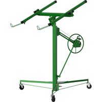 TEENO Alzalastre per Cartongesso XXL Alza Solleva Lastre Portata Fino a 68kg per Pareti e Soffitti Pannelli Cartongesso, Regolabile In Altezza 140-325 cm, Verde