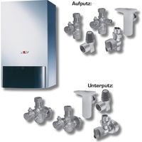 Wolf Heizwerttherme Paket CGU-2-10 Erdgas E, mit Bedienmodul BM, Anschluss-Set Unterputz