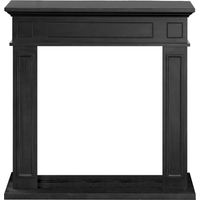 Cornice per camino rivestimento in legno L89,5xH90,5xP28 Jefferson Nero