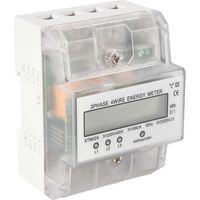 Compteur d'énergie triphasé à 4 fils 220/380 V 5-80 A, consommation d'énergie kWh, installation sur rail DIN, affichage numérique