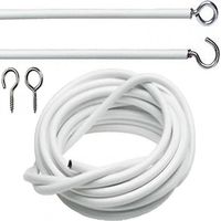 Un ensemble de corde à ressort de 2 mètres, 2 boucles à œil de mouton et 2 crochets en forme de point d'interrogation.