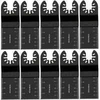 Lame doutil multifonction Lames de Scie Oscillantes pour Métal/Bois, 10 PCS Outil Multifonction Saw Blades Accessoires Kit de 34mm, Accessoires d'outils en Acier au Carbone, pour Bosch Fein - Noir-RAP