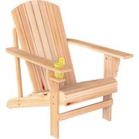 Silla Adirondack con Reposabrazos y Respaldo Alto para Terraza Balcón Exterior 72x95x93 cm Natural
