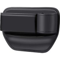 Boîte De Rangement En PU, Organisateur De Remplissage D'espace De Siège De Voiture Pour Téléphones Portables, Portefeuille, Cartes, Pièces De Monnaie, Gobelets, Même Direction (Noir + Porte-Gobelet Cô