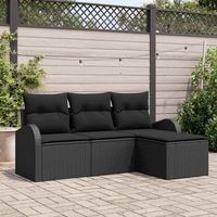 Ensemble de canapé de jardin,Salon de jardin,Sofa Noir polyrotin 313902