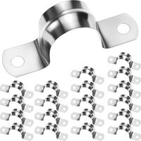 20 Pièces 25mm Collier de Serrage en 304 Acier Inoxydable, Clips de Fixation en Forme de U (M25)
