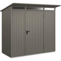 Hörmann Metall-Gerätehaus Berry Classic mit Pultdach Typ 1, 248 x 153 cm, quarzgrau, 3,8 m², 1-flüglige Tür