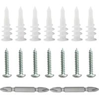 Cheville en Plastique 100 Pièces Cheville mur Creux ChevillePlaco Cheville pour Parpaing Creux Cheville Beton Vis pour Cloisons Sèches Chevilles avec Vis de Taraudage Auto Foreuses