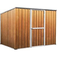 Casetta Box da Giardino in Lamiera di Acciaio Porta Utensili 260x185x192 cm Enaudi Legno