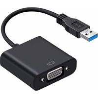 USB to VGA Adapter, Updated USB 3.0 to VGA Adapter, Multi-Display Video Converter, Compatible with PC, Laptop, Windows 7/8 / 8.1 / 10, Desktop, Laptop, PC, Monitor, Projector, HDTV (Black)