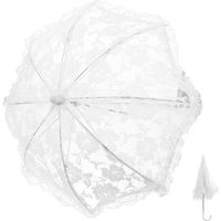 Parasol en dentelle pour mariage - Parasol en dentelle exquise - Décoration pour la fête de mariage-48X48X45CM-White