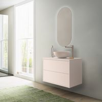 Mueble de baño suspendido de 80 cm en madera blanca satinada con lavabo - Olympus - 80 cm Standard - Accessorio: Standard - Misura: 80 cm