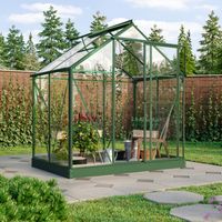 Vitavia Gewächshaus "Triton 2500" inkl. Stahlfundament, smaragd grün, 2,5 m², 3 mm ESG