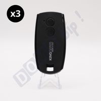 Lot de 3 King Gates Télécommandes Stylo 2K - Fréquence 433.92 MHz - 2 Canaux - Sécurité Rolling Code - Portée jusqu'à 150m - Compatible Portails et Portes Motorisées