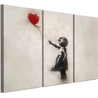 Cuadro sobre lienzo italiano de 90 x 60 cm, tríptico - estilo Banksy - naturaleza Cuadro sobre lienzo italiano de 120 x 80 cm, tríptico - estilo Banksy - naturaleza