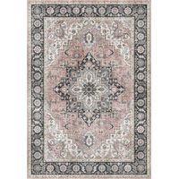 Tapis salon et chambre 120x160 rose et gris rectangle tissé motif oriental VIVACE 3