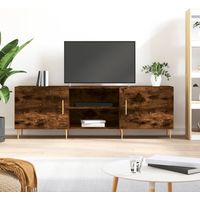 TV Cabinet Smoked Oak 150x30x50 cm Engineered Wood vidaXL
