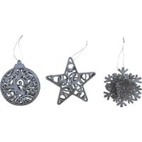 ADDOBBO 3D GLITTER ARGENTO 10-12CM PREZZO CADUNO INDICARE LA PREFERENZA