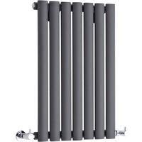 Double Oval Panel Radiators 600mm High 413mm Wide – Anthracite