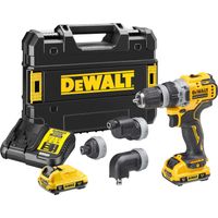 DeWALT Akku-Bohrschrauber 12V DCD 703 L2T-QW 4 Köpfe mit 2x 3,0 Ah Akkus in T-STAK-Box