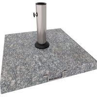 Gravita - Sonnenschirmst�nder f�r den Garten quadratisch 45x45 cm 35 kg aus Stein mit Rollen Grau