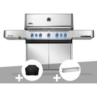 Barbecue à gaz Prestige 665 inox + Housse + Boîtier de fumage - Napoléon