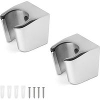 Pair 2 Pièces Alliage de Zinc Support de Douche, Argent Shower Head Holders, Support de Douche Mural de Douche Avec Vis, Petit et Facile à Installer, Dimensions de l'article L x l x H: 3,5 x 3,3 x 3,1