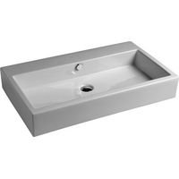 Lavabo Quad sospeso/appoggio 80x47 rettangolare in ceramica
