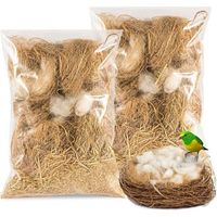 Lot de matériaux confortables pour nidification d'oiseaux en jute, paille, coton, mélange d'agave Sisalana, convient pour la construction de nids