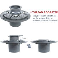 Caniveau de douche en PVC de 5 cm (2 pouces), base de caniveau sans moyeu avec joint en caoutchouc pour installation de caniveau linéaire et carré de 5 cm (2 pouces) - sfygv