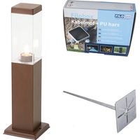 Modern Outdoor Pole Lamp Rust Brown 45 cm - Malios