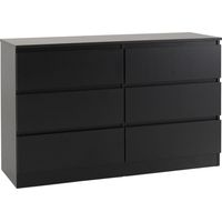 Malvern 6 Drawer Chest Black Recessed Handles
