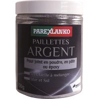 Parexlanko - Glitter per giunti di piastrelle - Glitter argento - Guarnizioni in polvere, pasta o epossidica - Pavimento e parete interna - Facile miscelazione - 150 g