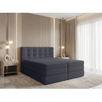 AX LIVING Finike Kontinentalbett 140x200 cm, 2 Matratzen, Grau