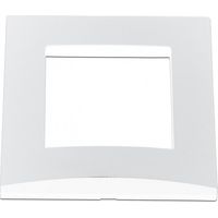 Plaque de finition blanche 1 poste – Bord biseauté – Entraxe 50x45mm – Dimensions 80x80mm – Non compatible avec autres marques – Alternative Elec
