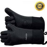 (Lot De 2) Gants De Four Haut De Gamme Jusqu'à 350°C - Gants De Grill En Silicone Extrêmement Résistants À La Chaleur Gants De Barbecue Pour La Cuisson, Le Barbecue, Gants De Four Extra Longs