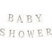 Bannière pour baby shower, argentée, 1 ensemble