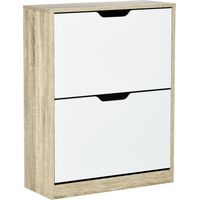 Scarpiera Salvaspazio Slim a 2 Cassetti per 8 Paia di Scarpe 62.5x26x81 cm, e Bianco