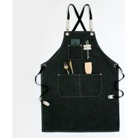Tablier de cow-boy de haute qualité avec poches pour coiffeur, Tablier de travail multifonction en toile cirée imperméable, peintre, jardinier, styliste de coiffure pour femme et homme,noir