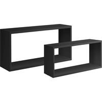 2er-Set Wandregal rechteckige Würfel, modernes Regal Bislungo - Schwarz